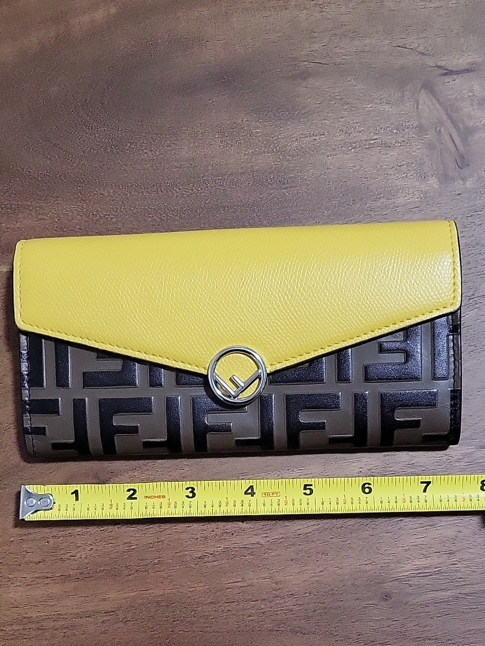 Fendi Zucca Print Yellow and Brown Women's Wallet and Dust Bag - Picture 16 of 17